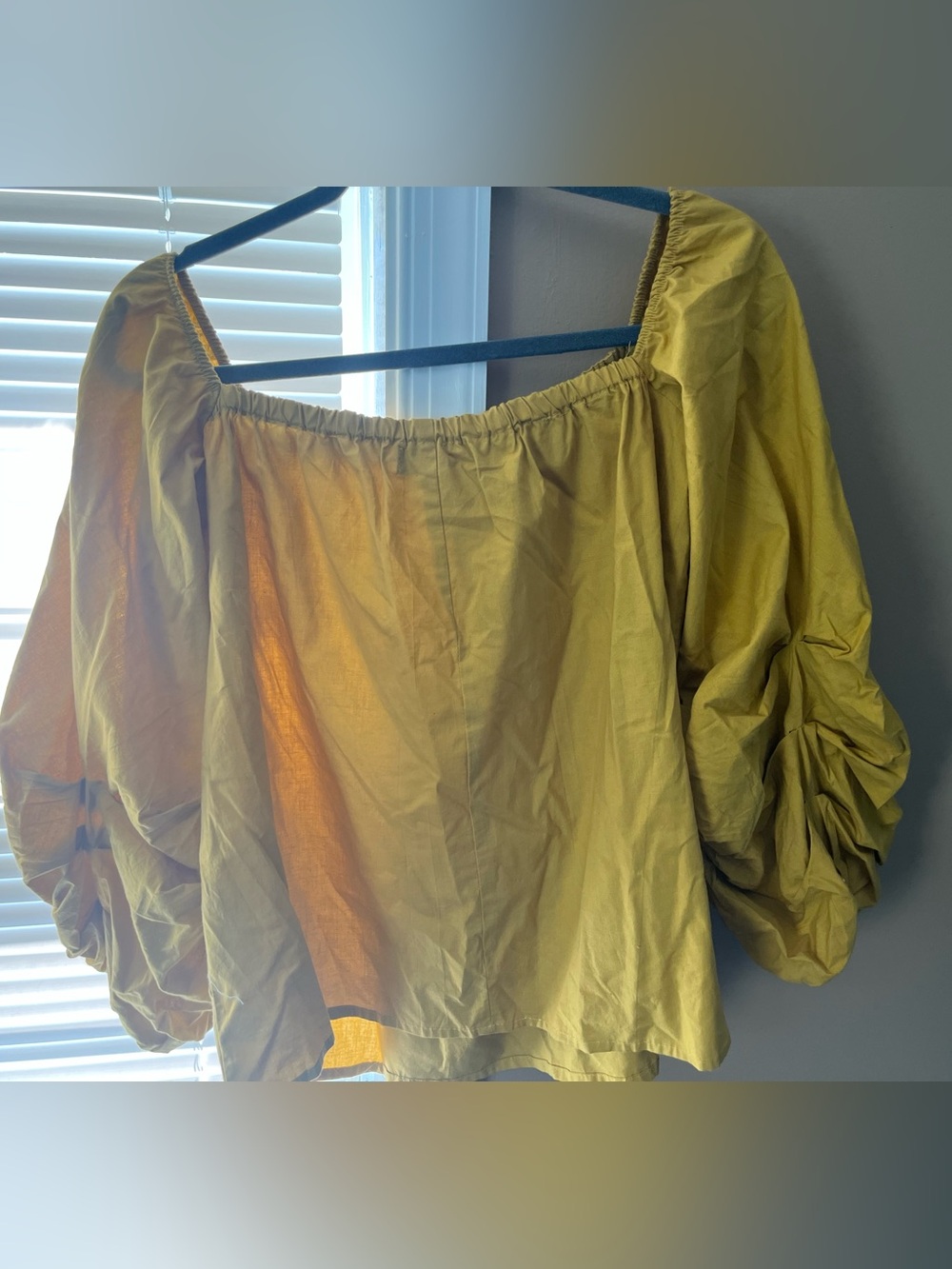 Song of Style Mustard Elastic-Neckline Blouse